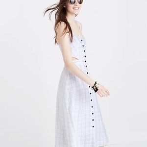 Windowpane Cutout Cami Midi Dress